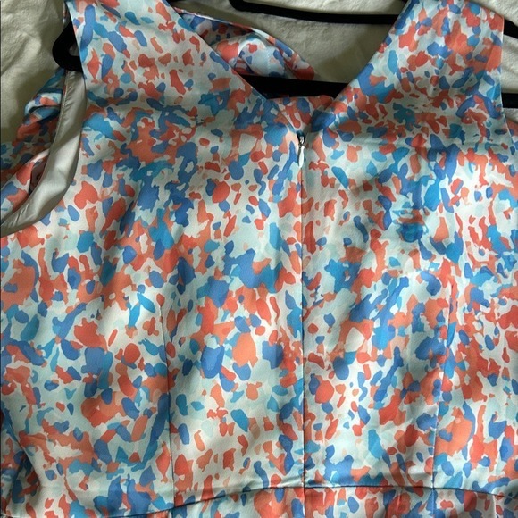 J McLaughlin Hermione Pier Pebble Wome Jumpsuit Coral Aqua Print Size 8 - Picture 8 of 10